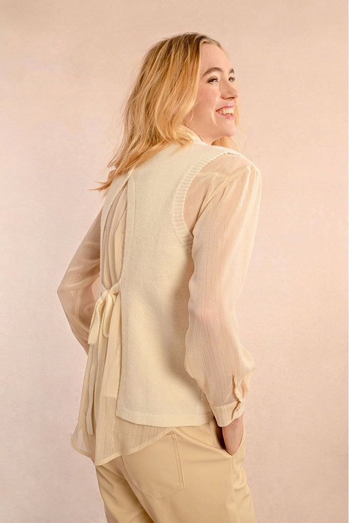 Backless sleeveless sweater hotsell