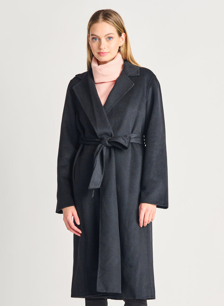 Belted Black Coat