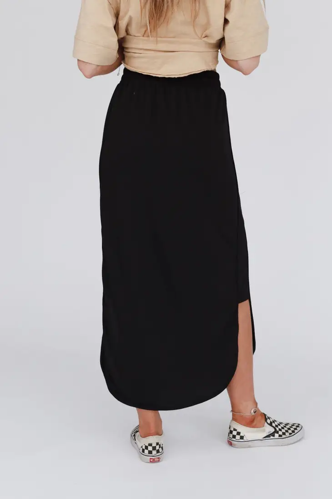 Drawstring Maxi Skirt