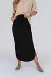 Drawstring Maxi Skirt