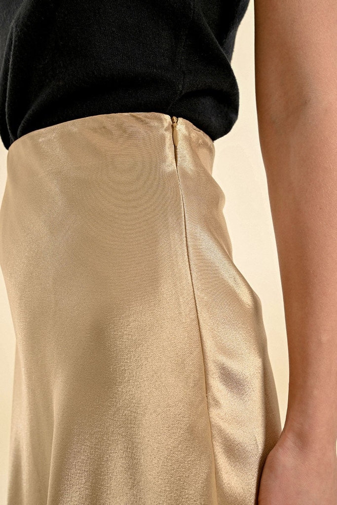 Gold Satin Skirt