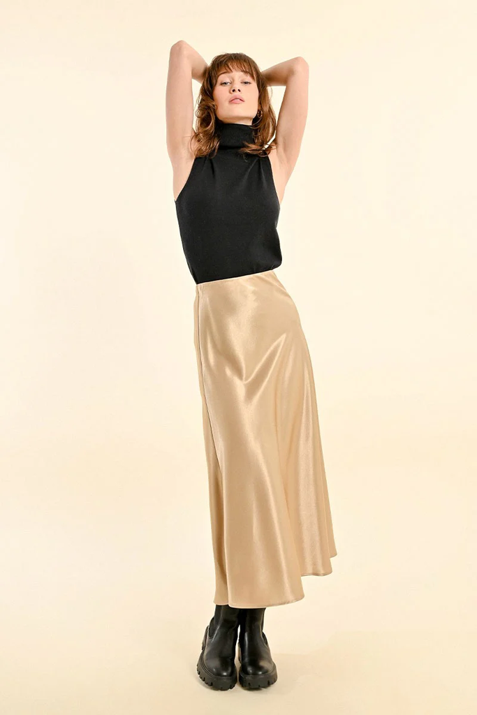 Gold Satin Skirt