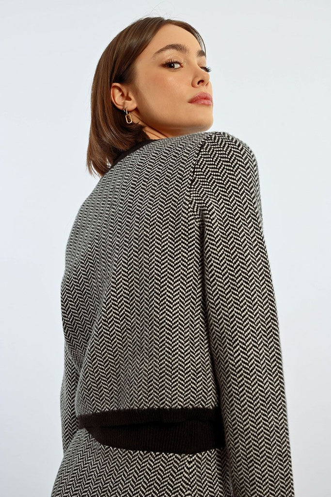 Herringbone Crop Sweater