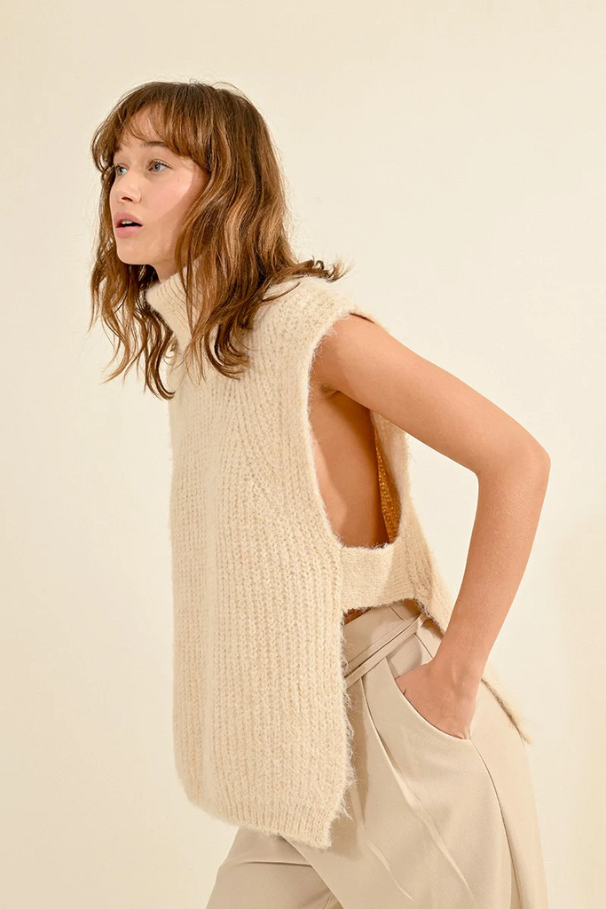 Open Sleeveless Sweater