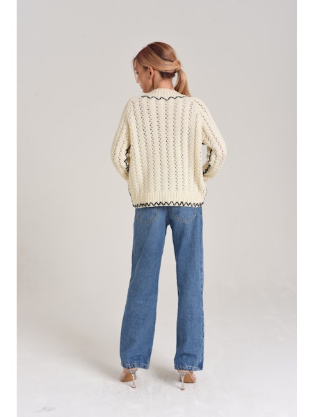 Zig Zag Cable Sweater