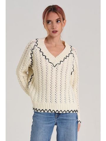 Zig Zag Cable Sweater