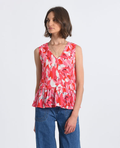 Pink/Red Ruffle Top